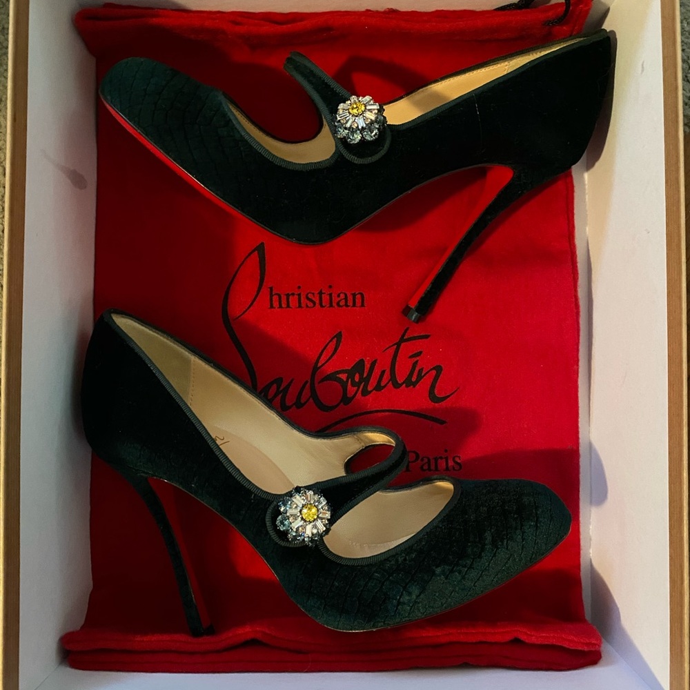 Christian Louboutin Green 100mm heels